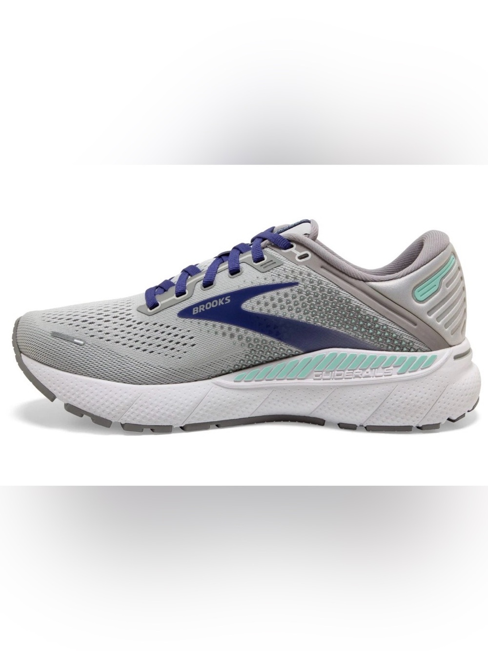 Brooks Adrenaline GTS 22 Womens Shoes 9.5 Gray White Purple Mint Running Walking